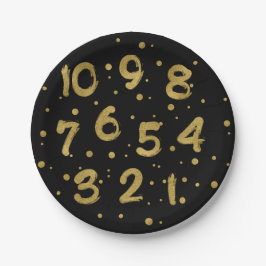 Faux Gold Foil Counting New Year's Paper Borden Papieren Bordje