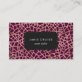 Faux Gold Foil Crackle en Paarse Professional Visitekaartje