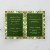 Faux Gold Foil Dark Green Damask Muslim Weduwen (Binnen)