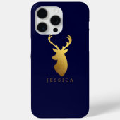 Faux Gold Foil Deer Head, speciaal gepersonaliseer Case-Mate iPhone Case (Achterkant)