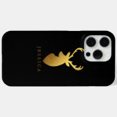 Faux Gold Foil Deer Head, speciaal gepersonaliseer Case-Mate iPhone Case (Achterkant (horizontaal))
