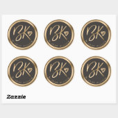 Faux Gold Foil Diamond & Black Custom Company Logo Ronde Sticker (Vel)