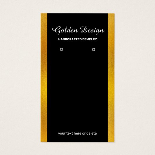 Faux Gold Foil Display Kaart - Zwart met Goud (Voorkant)