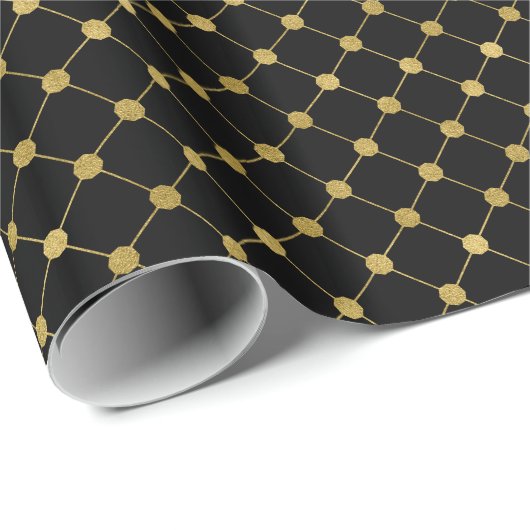 Faux Gold Foil Dot Pattern Holiday Wrapping Paper Cadeaupapier (Rol Hoek)