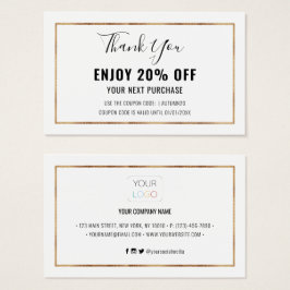 Faux Gold Foil Effect Lijst Discount Coupon Kaart