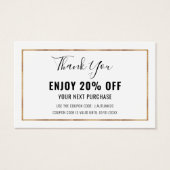 Faux Gold Foil Effect Lijst Discount Coupon Kaart (Voorkant)