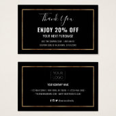 Faux Gold Foil Effect Lijst Discount Coupon Kaart (Voorkant /achterkant)