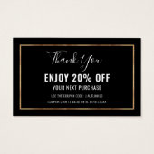 Faux Gold Foil Effect Lijst Discount Coupon Kaart (Voorkant)