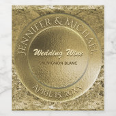 Faux Gold Foil Eigen waslabel Wijn Etiket (Enkel label)