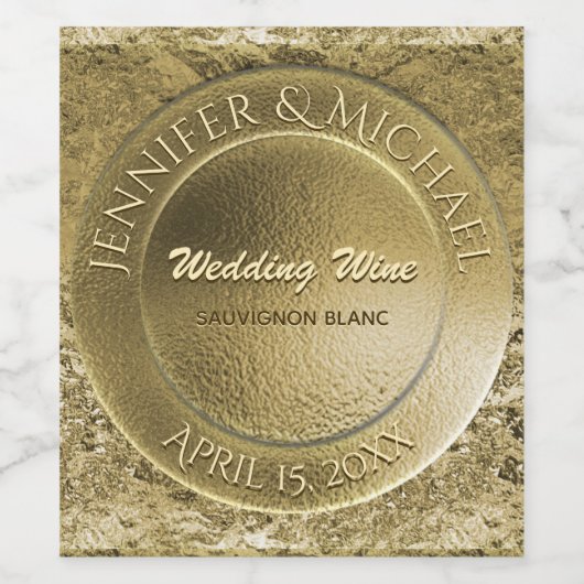 Faux Gold Foil Eigen waslabel Wijn Etiket (Enkel label)