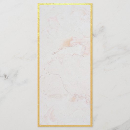 Faux Gold Foil Elegant Calligraphy White Marble Menu (Achterkant)