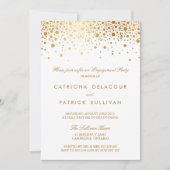 Faux Gold Foil Elegant Engagement Party - Uitnodig Kaart (Voorkant)