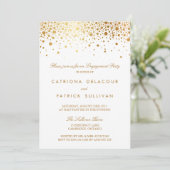 Faux Gold Foil Elegant Engagement Party - Uitnodig Kaart (Staand voorkant)