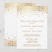 Faux Gold Foil Elegant Engagement Party - Uitnodig Kaart (Voorkant / Achterkant)