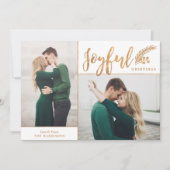 Faux Gold Foil Elegant Greetings Foto | wit Feestdagenkaart (Voorkant)