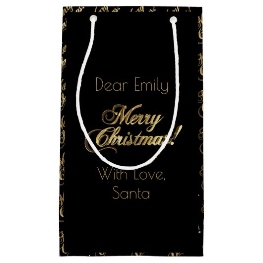 Faux Gold Foil Elegant Klein Cadeauzakje (Voorkant)