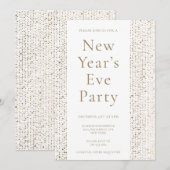 Faux Gold Foil Elegant New Years Eve Party Uitnodi Feestdagenkaart (Voorkant / Achterkant)