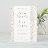 Faux Gold Foil Elegant New Years Eve Party Uitnodi Feestdagenkaart (Staand voorkant)