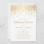 Faux Gold Foil Elegant Rehearsal Dinner Invitation Kaart<br><div class="desc">Faux Gold Foil Confetti Elegant Rehearsal Dinner Invitation Fun en whimsical suitnodiging met faux confetti gold folie.</div>