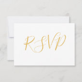 Faux Gold Foil Elegant | RSVP-Briefkaart voor brui RSVP Kaartje (Voorkant)