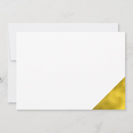 Faux Gold Foil Elegant Script Bewaar de datum Save The Date (Achterkant)