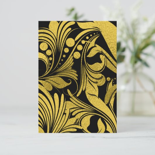 Faux Gold Foil Elegant Swashes (Staand voorkant)