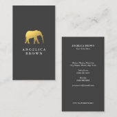Faux Gold Foil Elephant Logo Visitekaartje (Voorkant / Achterkant)
