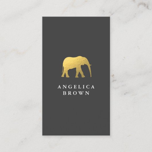 Faux Gold Foil Elephant Logo Visitekaartje (Voorkant)