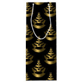 Faux Gold Foil en Black | Nieuwjaar Classy Wijn Cadeautas (Achterkant)