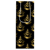 Faux Gold Foil en Black | Nieuwjaar Classy Wijn Cadeautas (Voorkant)