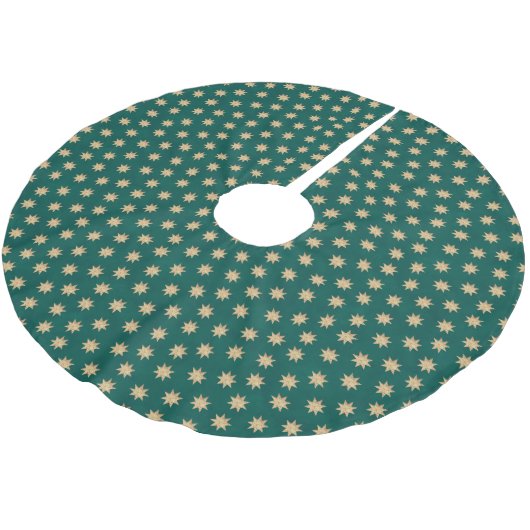 Faux Gold Foil en Green Blauwgroen Stars Pattern Kerstboom Rok (Gekanteld)