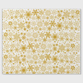 Faux Gold Foil en White Snowflakes Holiday Cadeaupapier (Vlak)