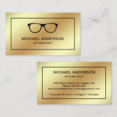 Faux Gold Foil Eyeglasses Oogdokter Optometrist Visitekaartje (Voorkant / Achterkant)