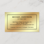 Faux Gold Foil Eyeglasses Oogdokter Optometrist Visitekaartje (Achterkant)