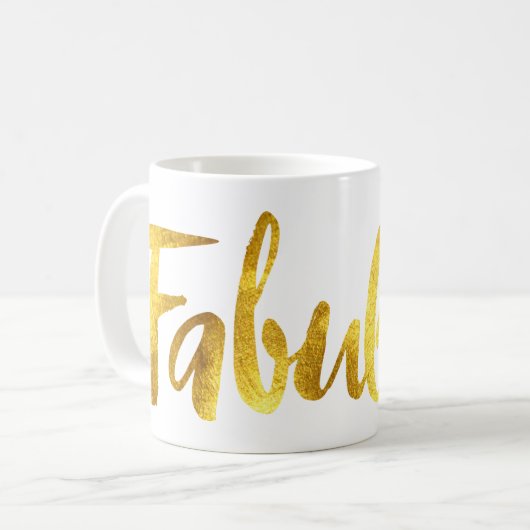Faux Gold Foil "Fabulous" koffie-Mok Koffiemok (Voorkant links)
