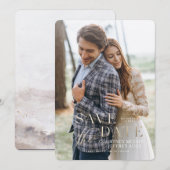 Faux Gold Foil Fall Wedding Save the Date Kaart (Voorkant / Achterkant)