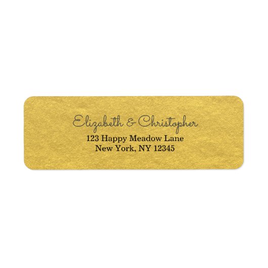 Faux Gold Foil Fancy en legant Etiket (Voorkant)
