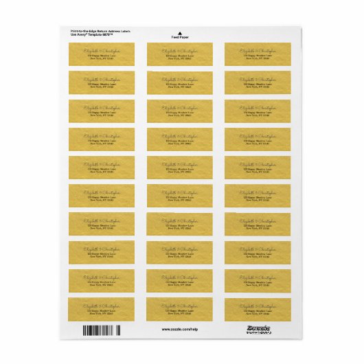 Faux Gold Foil Fancy en legant Etiket (Full Sheet)