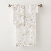 Faux Gold Foil Floral Hand Drawn Elegant Bad Handdoek (Insitu)