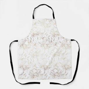 Faux Gold Foil Floral Hand Drawn Elegant Schort