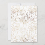 Faux Gold Foil Floral Hand Drawn Elegant Wedding Kaart (Achterkant)