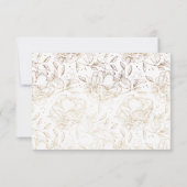 Faux Gold Foil Floral Hand Drawn Elegant Wedding RSVP Kaartje (Achterkant)