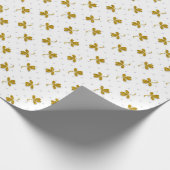 Faux Gold Foil Floral leest wit omslagpapier Cadeaupapier (Hoek)