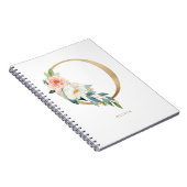 Faux Gold Foil Floral Letter O Monogram Notitieboek (Rechterzijde)