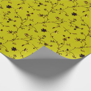 Faux Gold Foil Floral Vine Flowers Cadeaupapier
