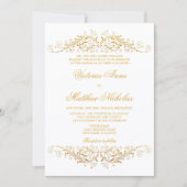 Faux  Gold Foil Flourish Damask Kaart (Voorkant)