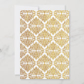Faux  Gold Foil Flourish Damask Kaart (Achterkant)