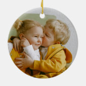 Faux Gold Foil Foto van Merry Kerstscript Keramisch Ornament (Achterkant)