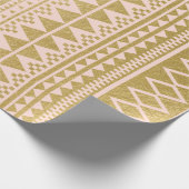 Faux Gold Foil Geometric Aztec Pattern Cadeaupapier (Hoek)