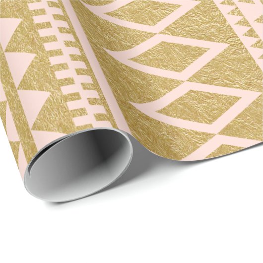 Faux Gold Foil Geometric Aztec Pattern Cadeaupapier (Rol Hoek)